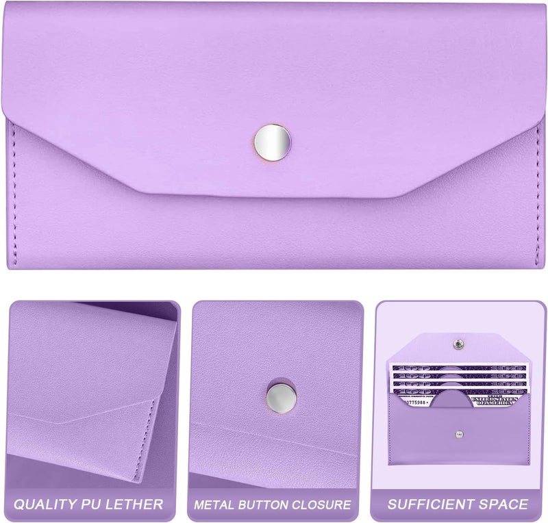 Nolcha Pu Leather Cash Envelope Wallet - Reusable Cash Stuffing Wallet for Men and Women -Purple - Image 3